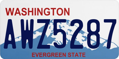 WA license plate AWZ5287