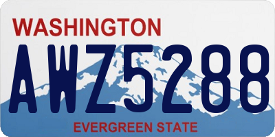 WA license plate AWZ5288