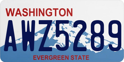 WA license plate AWZ5289