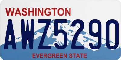 WA license plate AWZ5290