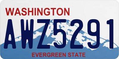 WA license plate AWZ5291