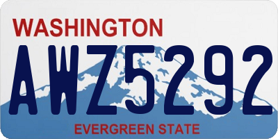 WA license plate AWZ5292