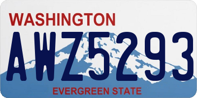 WA license plate AWZ5293