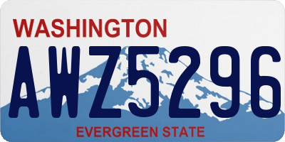 WA license plate AWZ5296