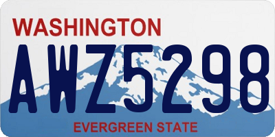 WA license plate AWZ5298