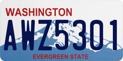 WA license plate AWZ5301