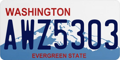 WA license plate AWZ5303