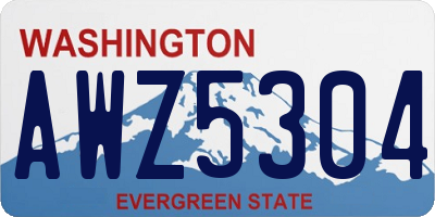 WA license plate AWZ5304