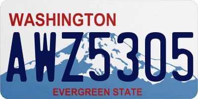 WA license plate AWZ5305
