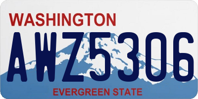 WA license plate AWZ5306