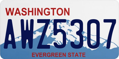 WA license plate AWZ5307
