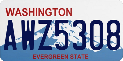 WA license plate AWZ5308