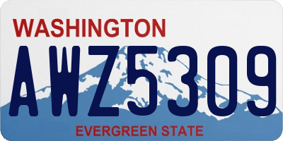 WA license plate AWZ5309