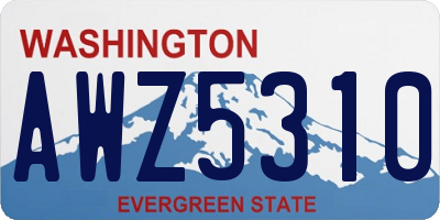 WA license plate AWZ5310