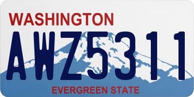 WA license plate AWZ5311
