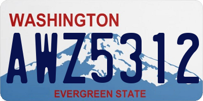 WA license plate AWZ5312