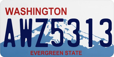 WA license plate AWZ5313