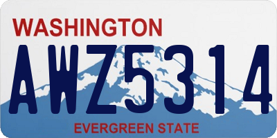 WA license plate AWZ5314