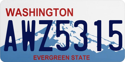 WA license plate AWZ5315