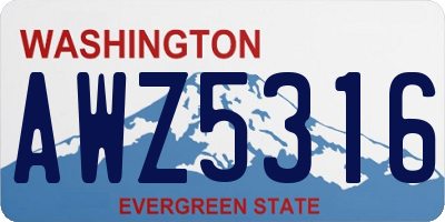 WA license plate AWZ5316