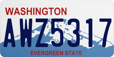 WA license plate AWZ5317