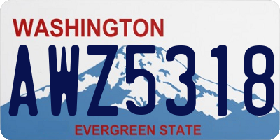 WA license plate AWZ5318