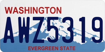 WA license plate AWZ5319