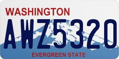 WA license plate AWZ5320
