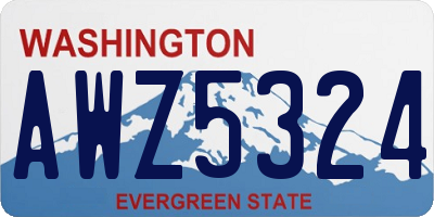 WA license plate AWZ5324