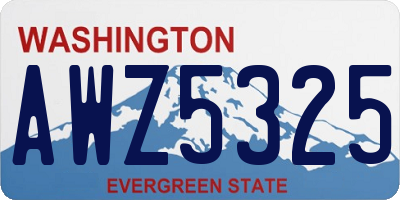 WA license plate AWZ5325
