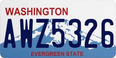 WA license plate AWZ5326