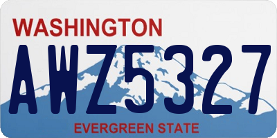 WA license plate AWZ5327
