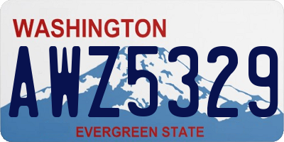 WA license plate AWZ5329