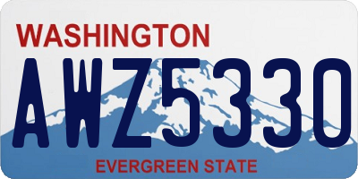 WA license plate AWZ5330