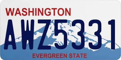 WA license plate AWZ5331