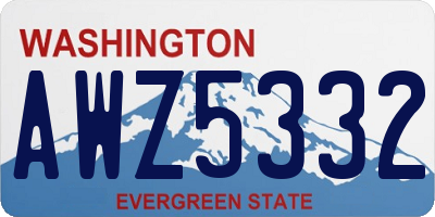 WA license plate AWZ5332