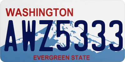 WA license plate AWZ5333