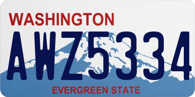 WA license plate AWZ5334