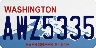 WA license plate AWZ5335