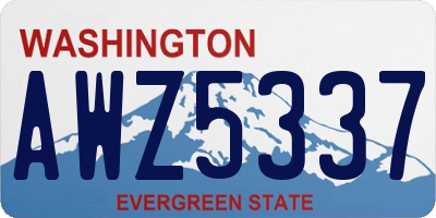 WA license plate AWZ5337