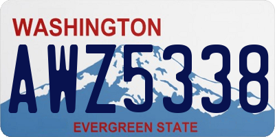 WA license plate AWZ5338