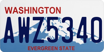 WA license plate AWZ5340