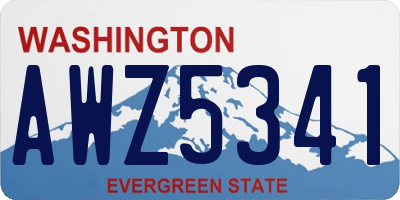 WA license plate AWZ5341