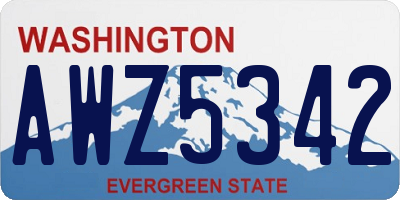 WA license plate AWZ5342