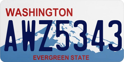 WA license plate AWZ5343