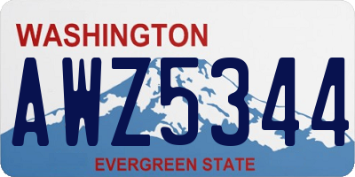 WA license plate AWZ5344