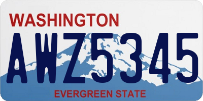 WA license plate AWZ5345