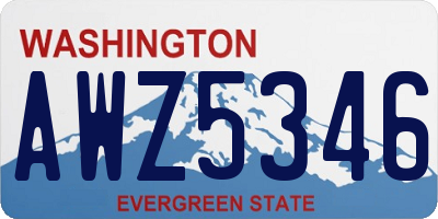 WA license plate AWZ5346