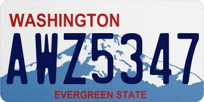 WA license plate AWZ5347