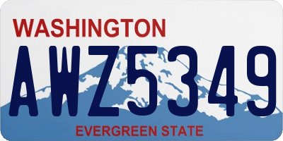 WA license plate AWZ5349